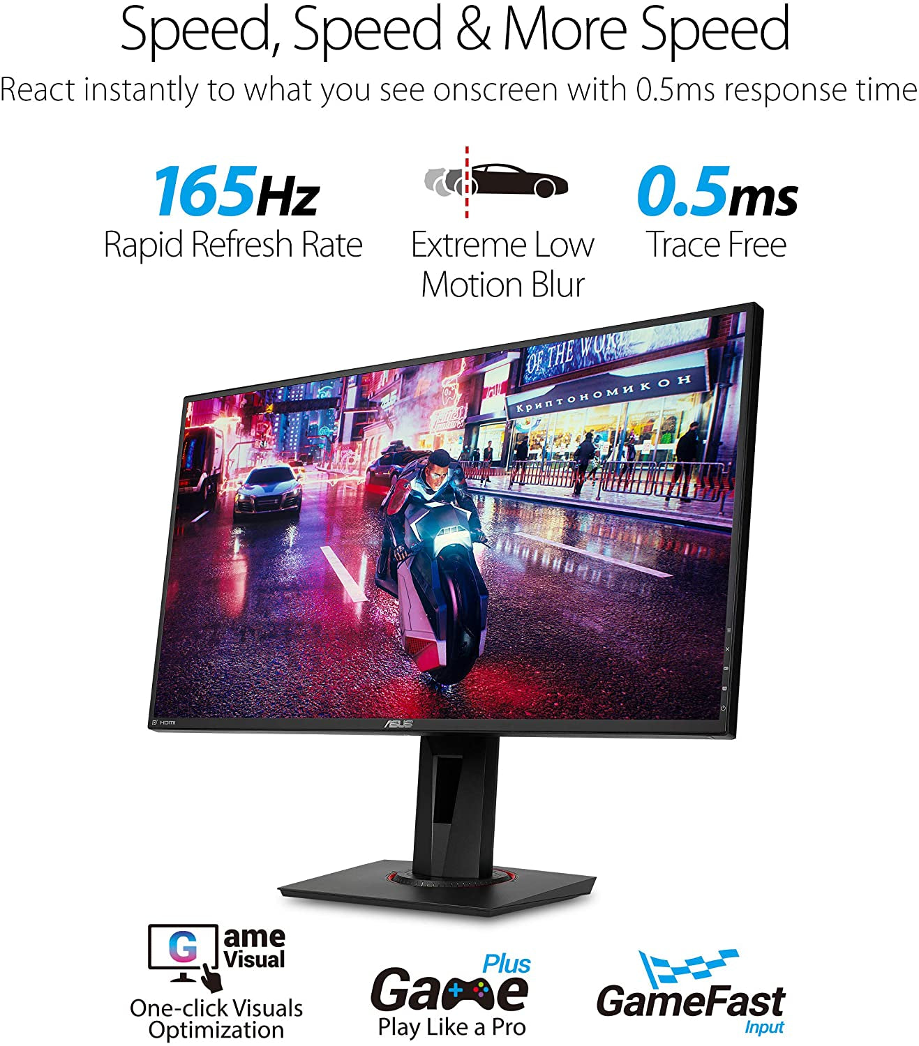 VG278QR 27” Gaming Monitor 165Hz Full HD (1920 X 1080) 0.5Ms G-SYNC Eye Care Displayport HDMI DVI